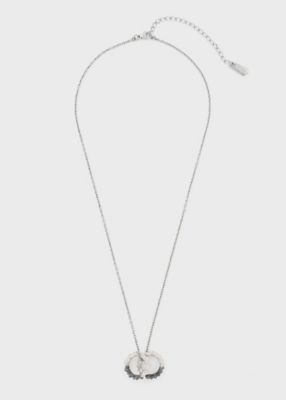 Square Spike” ダブルリングネックレス