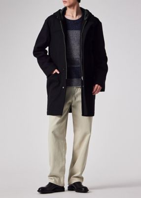 ブラッシュドメルトンツイル フーデッドコート