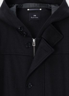 ブラッシュドメルトンツイル フーデッドコート