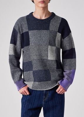 ブロークンチェック クルーネックニット（252413505Z