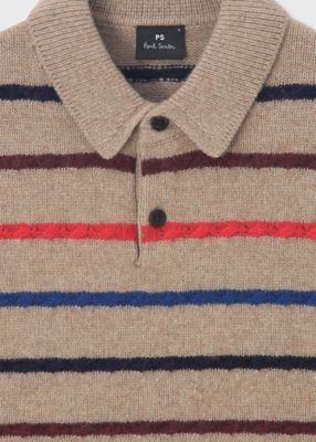 マルチカラーボーダー ニットポロ（252416511Z） | Paul