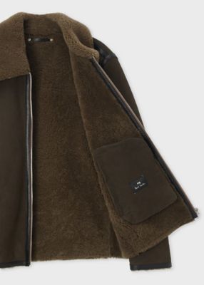 コンビテクスチャー ムートンレザー ブルゾン