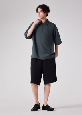 Theory ハーフジップ ポロシャツ レーヨン 日本製 theory セオリー 半袖 カットソー ポロシャツ ハーフジップ 38