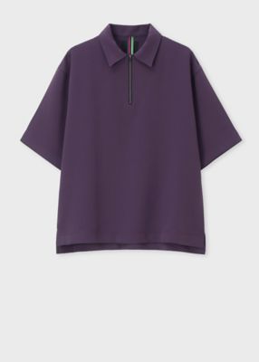 Theory ハーフジップ ポロシャツ レーヨン 日本製 theory セオリー 半袖 カットソー ポロシャツ ハーフジップ 38