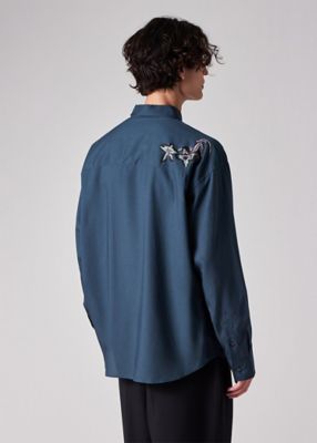 希少✨ポールスミス 太陽モチーフ 刺繍 インディゴ 長袖シャツ 金ボタン M Paul Smith - 希少✨ポールスミス 太陽モチーフ 刺繍 インディゴ