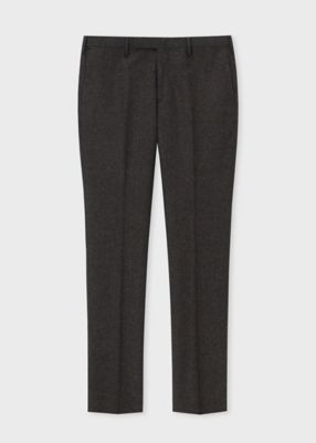 ウールシルク カラーネップツィード テーパード トラウザーズ