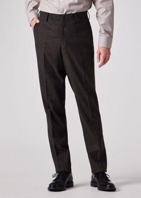 ウールシルク カラーネップツィード テーパード トラウザーズ