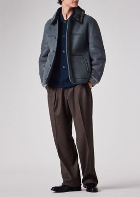ムートンレザー ハーフブルゾン（253123654ZLB） | Paul