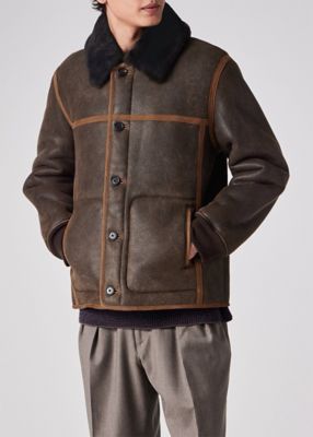 ムートンレザー ハーフブルゾン（253123654ZLB） | Paul