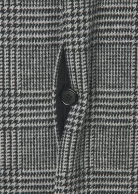 ウールニット グレンチェック ステンカラーコート