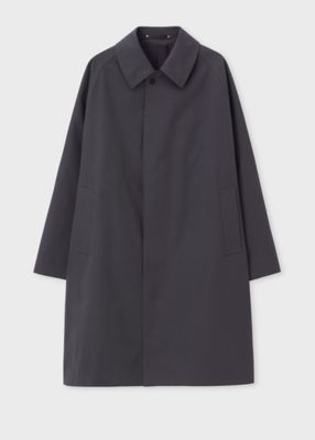 ウールブレンド ワイドシルエット ステンカラーコート
