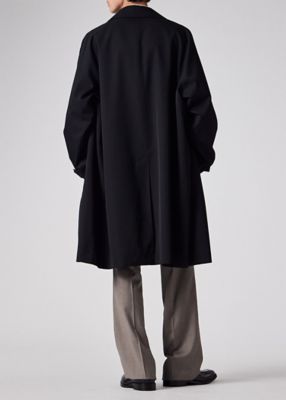 ウールブレンド ワイドシルエット ステンカラーコート