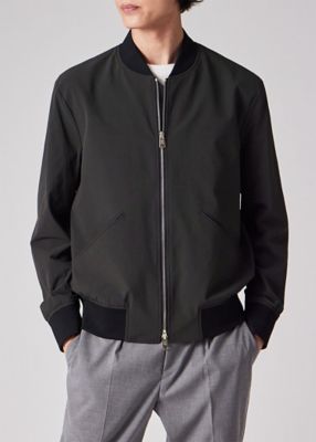 【極美品】ピーエスポールスミス　ブルゾン　フード付き　ストレッチ　光沢　Mサイズ 美品 ポールスミス ストレッチ MA-1 ブルゾン L 黒 近年モデル