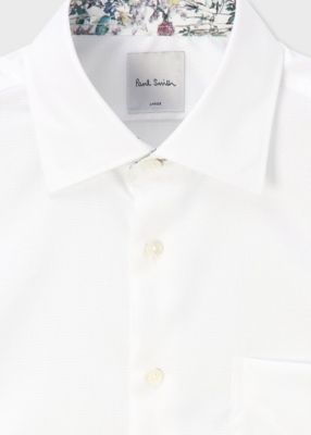 希少 Paul Smith ミッドセンチュリージオメトリックプリントシャツ XL ジオメトリックダイヤ ドレスシャツ（253204804PR） | Paul