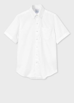 ＜Paul Smith (Men)＞ドビードット　半袖ドレスシャツ（２５３２１５Ｓ８０７ＰＲ）