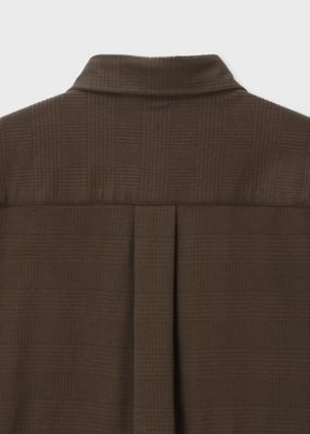 ”Ｃｒｏｐｐｅｄ　Ｌｏｇｏ”　グレンチェックパターン　オーバーサイズシャツ（２５３３６０４２７Ｂ）