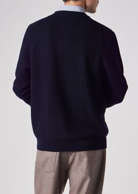 マルチカラーリブ クルーネックニット（253401547Z） | Paul