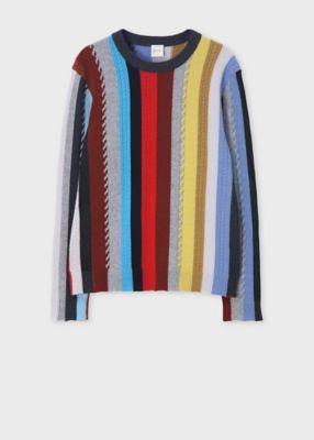 ＜Paul Smith (Men)＞”Ｂｏｌｄ　Ｓｉｇｎａｔｕｒｅ　Ｓｔｒｉｐｅ”　ニット（２５３４０４５４６Ｚ）