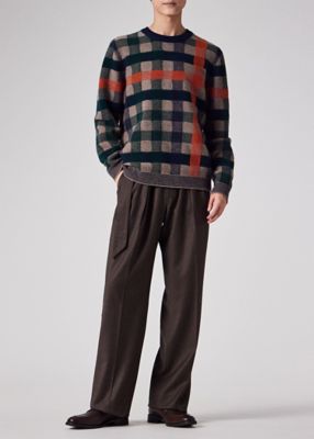 ビンテージファンシーチェック クルーネックニット