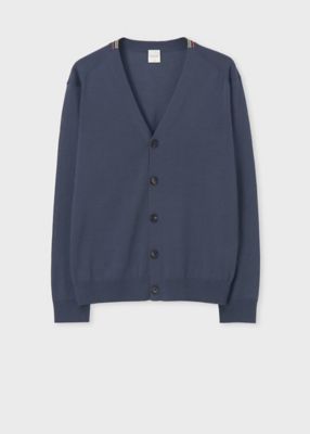 お値下げしました　BLUE BLUE ネイビー ニットカーディガン パッチワーク お値下げしました BLUE BLUE ネイビー ニットカーディガン