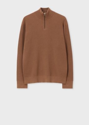 シグネチャーストライプテープ ハーフジップニット