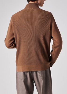 シグネチャーストライプテープ ハーフジップニット 