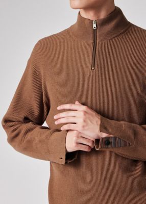 シグネチャーストライプテープ ハーフジップニット