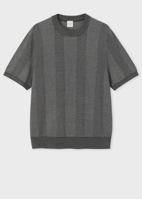 グラフィカルチェック クルーネックニット