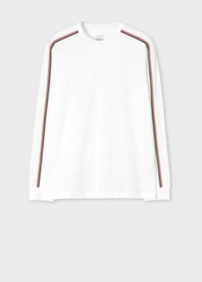 Paul Smith (Men)/ポール・スミス シグネチャーストライプテープ 長袖Tシャツ(253555049X) 800シロ トップス【三越伊勢丹/公式】