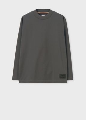 Cropped logo” モックネック長袖Tシャツ