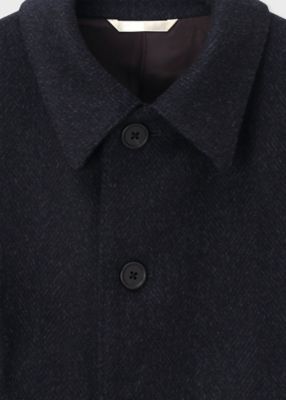 ヘリンボーン ウールカシミヤ ステンカラーコート