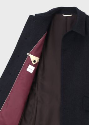 ヘリンボーン ウールカシミヤ ステンカラーコート