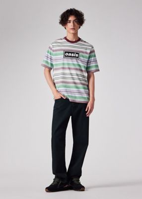 Paul Smith × Oasis ストライプ＆ロゴ Tシャツ