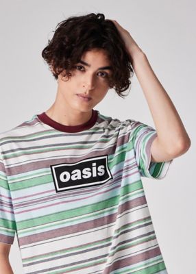 新品未使用未開封❗Oasis ストライプ柄 Tシャツ 予約商品】OASIS ユニセックスTシャツ: Stripes '95 / ロック