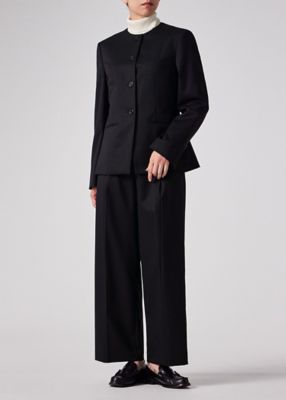 【ポールスミス】ノーカラーコート 黒 38size Paul Smith BLACK】ノーカラーコート（size38）