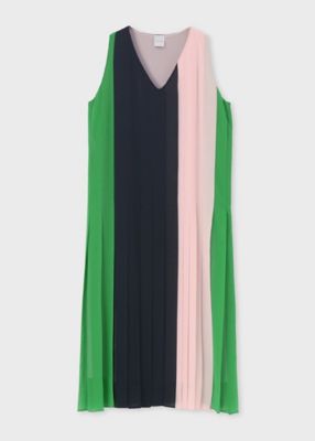＜Paul Smith (Women)＞ウィメンズ　ブロッキング　プリーツ　ワンピース（２５５００７６６４Ｄ）