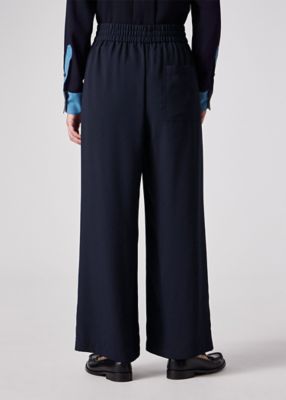 ウィメンズ バックサテン ジョーゼット ワイドパンツ