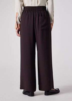 ウィメンズ バックサテン ジョーゼット ワイドパンツ