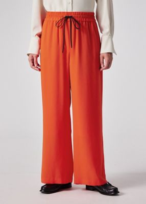 ウィメンズ バックサテン ジョーゼット ワイドパンツ