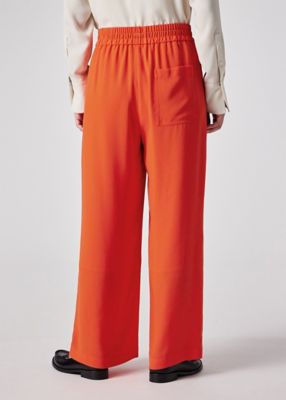 ウィメンズ バックサテン ジョーゼット ワイドパンツ