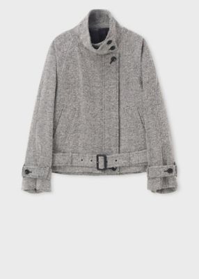 ＜Paul Smith (Women)＞ウィメンズ　ヘリンボーン　ツイード　スタンドカラー　ブルゾン（２５５０３４３６３Ｃ）