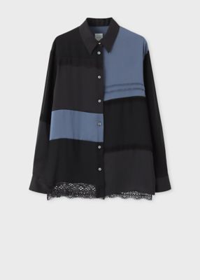 Paul Smith 　ボウタイブラウス ウィメンズ サテンボウタイ ブラウス（ネイビー） ｜ポール・スミス