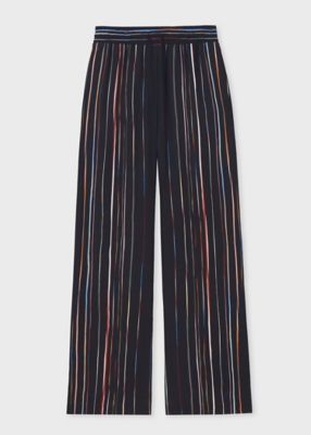 ＜Paul Smith (Women)＞ウィメンズ　”Ｓｉｇｎａｔｕｒｅ　Ｐｉｎｓｔｒｉｐｅ”　ワイドパンツ（２５５０８０３４７Ｔ）