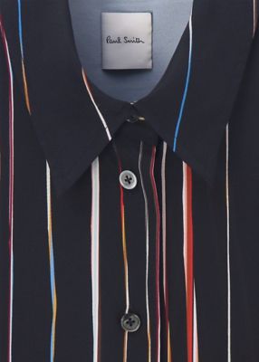 ウィメンズ　”Ｓｉｇｎａｔｕｒｅ　Ｐｉｎｓｔｒｉｐｅ”　シルク　ブラウス（２５５０８０３７０Ｂ）