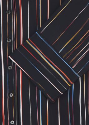 ウィメンズ　”Ｓｉｇｎａｔｕｒｅ　Ｐｉｎｓｔｒｉｐｅ”　シルク　ブラウス（２５５０８０３７０Ｂ）
