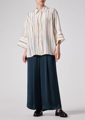 ウィメンズ　”Ｓｉｇｎａｔｕｒｅ　Ｐｉｎｓｔｒｉｐｅ”　シルク　ブラウス（２５５０８０３７０Ｂ）