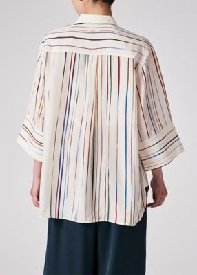 ウィメンズ　”Ｓｉｇｎａｔｕｒｅ　Ｐｉｎｓｔｒｉｐｅ”　シルク　ブラウス（２５５０８０３７０Ｂ）