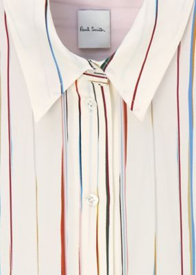 ウィメンズ　”Ｓｉｇｎａｔｕｒｅ　Ｐｉｎｓｔｒｉｐｅ”　シルク　ブラウス（２５５０８０３７０Ｂ）