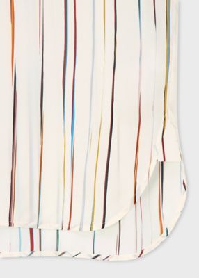 ウィメンズ　”Ｓｉｇｎａｔｕｒｅ　Ｐｉｎｓｔｒｉｐｅ”　シルク　ブラウス（２５５０８０３７０Ｂ）