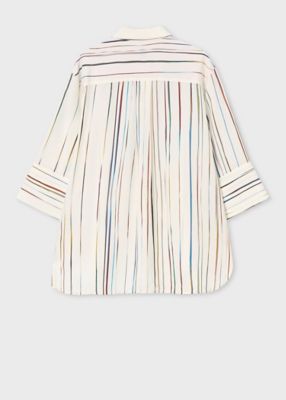 ウィメンズ　”Ｓｉｇｎａｔｕｒｅ　Ｐｉｎｓｔｒｉｐｅ”　シルク　ブラウス（２５５０８０３７０Ｂ）